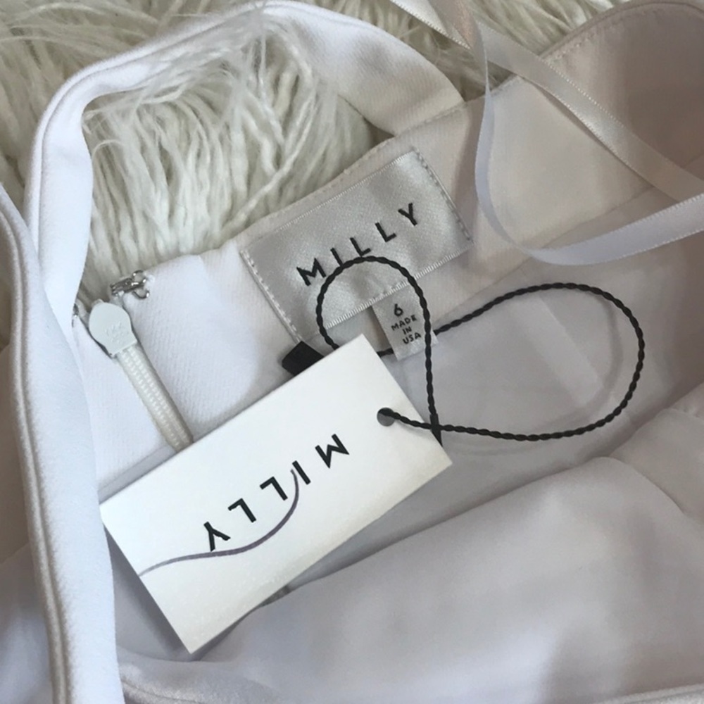 NWT MILLY Elle Dress white size 6 - Picture 3 of 3